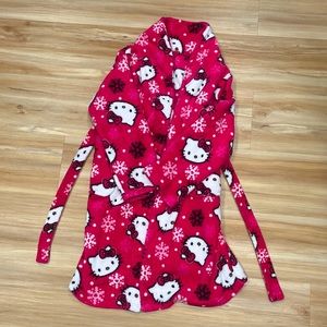 Hello kitty super soft hot pink plush fleece bathrobe.